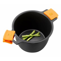 Pot with Glass Lid BRA A273907 Black Metal Aluminium Toughened aluminium Cast aluminium (1 Unit)