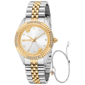 Damenuhr Just Cavalli ANIMALIER SPECIAL PACK + BRACELET Silberfarben Gold (Ø 30 mm)