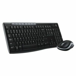 Keyboard and Wireless Mouse Logitech 920-004513 Black Spanish Qwerty QWERTY