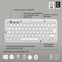Bluetooth-Tastatur für Tablet Logitech K380 Französisch Weiß AZERTY
