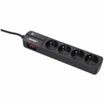 Steckdosenleiste mit 4 Steckdosen mit Schalter INFOSEC S4 Black Line II Schwarz