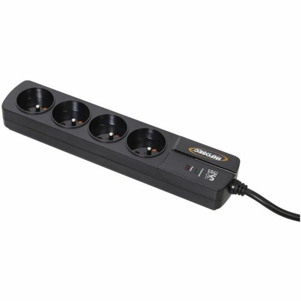 Steckdosenleiste mit 4 Steckdosen mit Schalter INFOSEC S4 Black Line II Schwarz