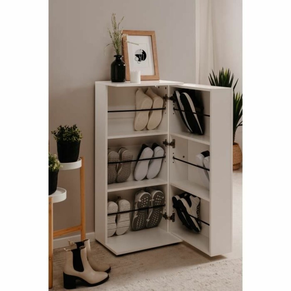 Range-chaussures Finori Blanc 100 x 110 x 34 cm
