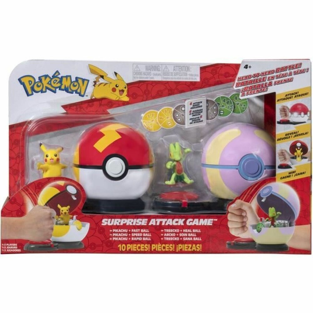 Playset Pokémon Poke Ball surprise attack Pikachu vs Arcko 6 Pièces