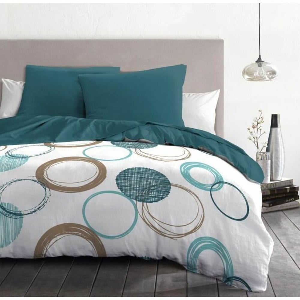 Bettbezug-Set HOME LINGE PASSION grün 220 x 240 cm Kreise
