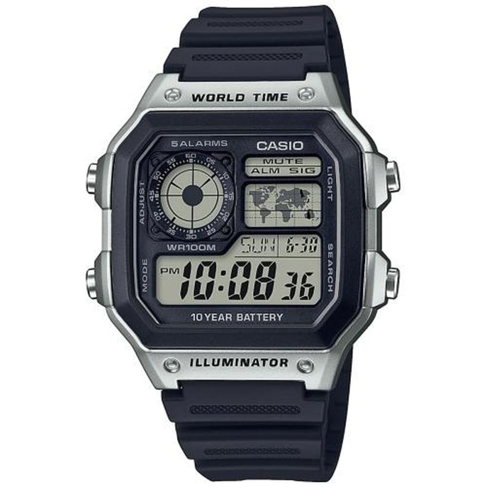 Herrenuhr Casio ILLUMINATOR WORLDTIME Schwarz Grau (Ø 40 mm)