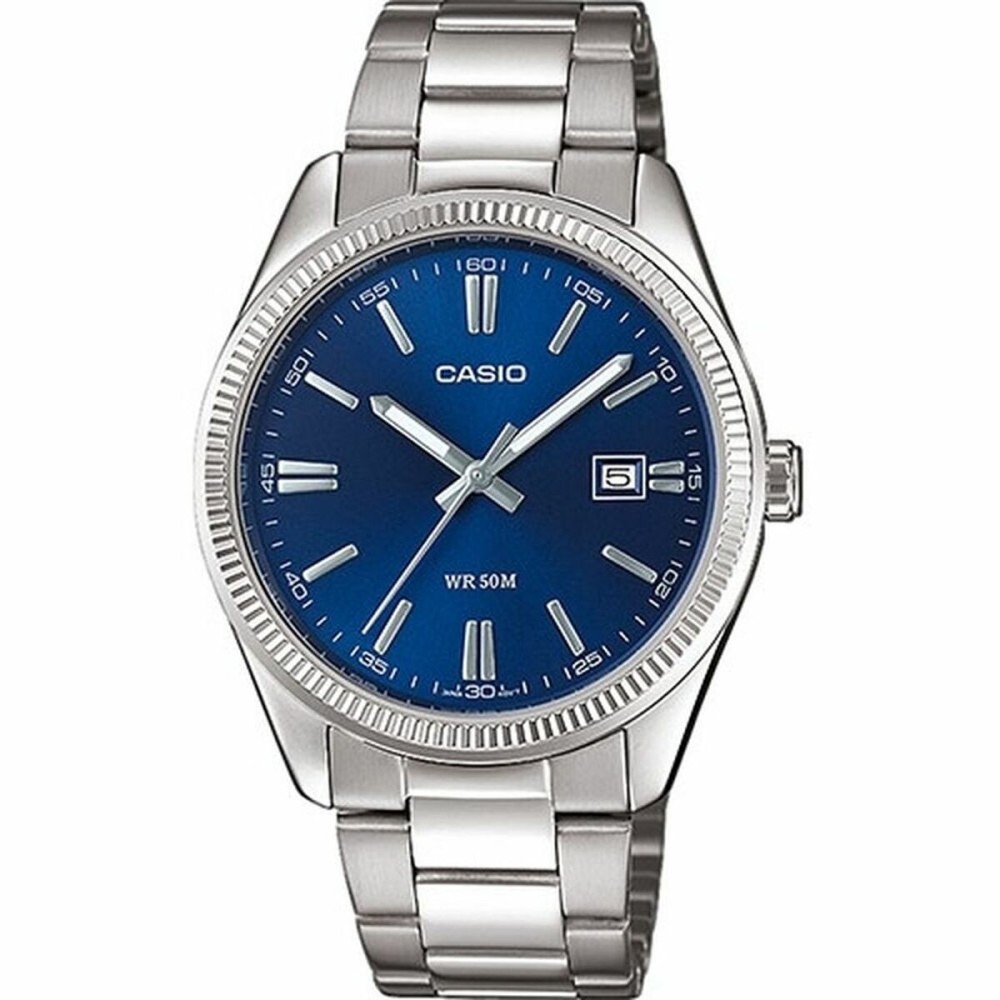 Herrenuhr Casio DATE Edelstahl Analog Quarz Silberfarben (Ø 38,5 mm)