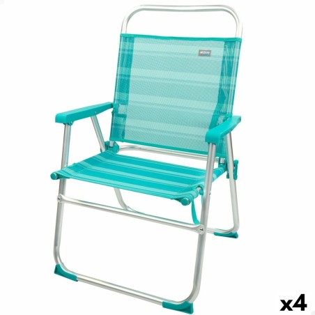 Chaise de Plage Aktive Turquoise 48 x 88 x 50 cm Aluminium Pliable (4 Unités)