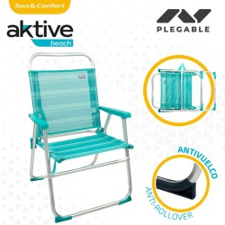 Beach Chair Aktive Turquoise 48 x 88 x 50 cm Aluminium Foldable (4 Units)