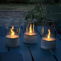 LED Kerze Brilliant Grau Metall 3 Stück