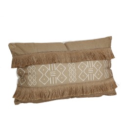 Coussin Romimex Marron Avec franges 30 x 10 x 50 cm