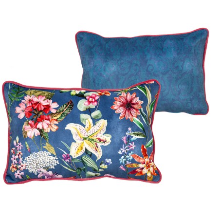 Coussin Romimex Bleu Réversible 30 x 45 x 12 cm