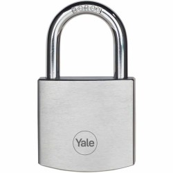 Key padlock Yale Brass Steel Rectangular Silver