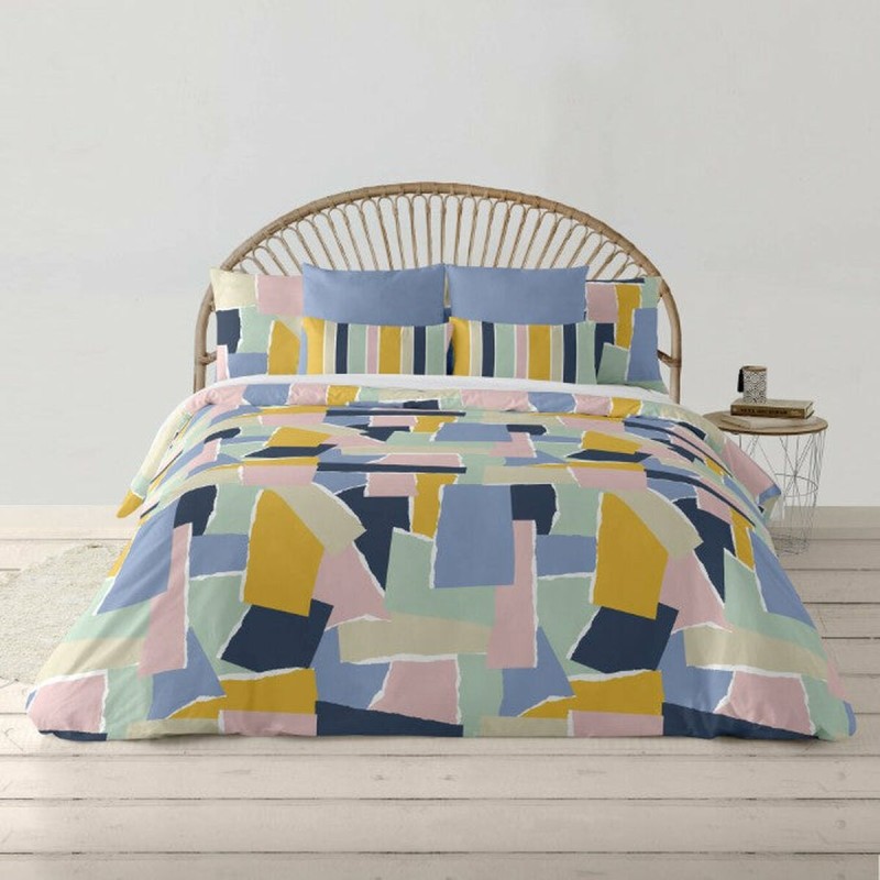 Housse de Couette Decolores Jena Multicouleur 175 Fils 155 x 220 cm