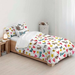 Housse de Couette Decolores Gatets Multicouleur 175 Fils 260 x 240 cm