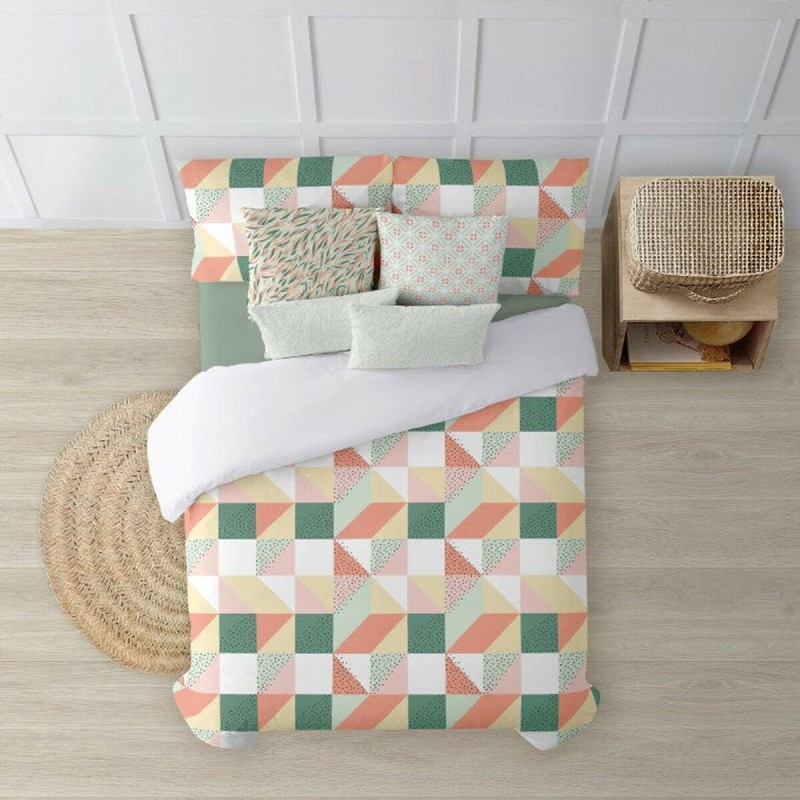 Housse de Couette Decolores Chloe 4 Multicouleur 175 Fils 200 x 200 cm