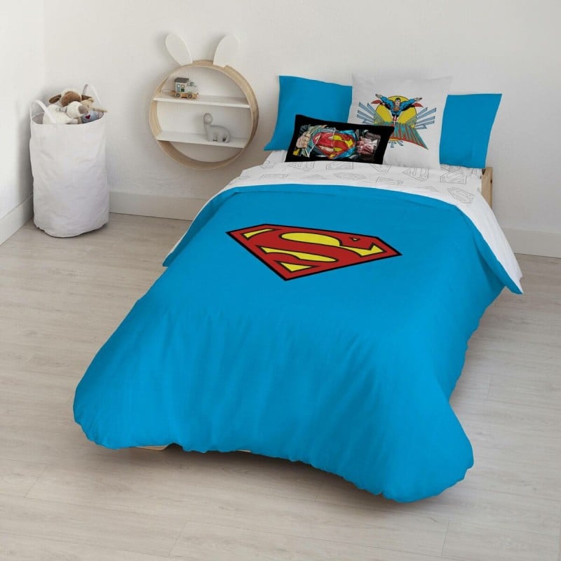 Housse de Couette Superman Superman Multicouleur 175 Fils 140 x 200 cm