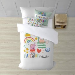 Housse de Couette Peppa Pig Together Multicouleur 175 Fils 140 x 200 cm