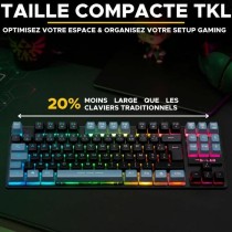 Clavier The G-Lab KEYZ CAESIUM Noir Gris Azerty Français