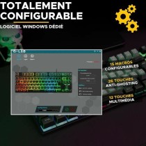 Clavier The G-Lab KEYZ CAESIUM Noir Gris Azerty Français