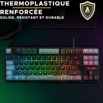 Clavier The G-Lab KEYZ CAESIUM Noir Gris Azerty Français