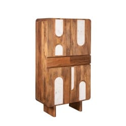 Schrank Romimex Weiß natürlich Mango-Holz 45 x 170 x 90 cm