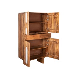 Schrank Romimex Weiß natürlich Mango-Holz 45 x 170 x 90 cm