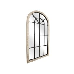 Wall mirror Romimex Natural Metal MDF Wood Window 86 x 180 x 4 cm