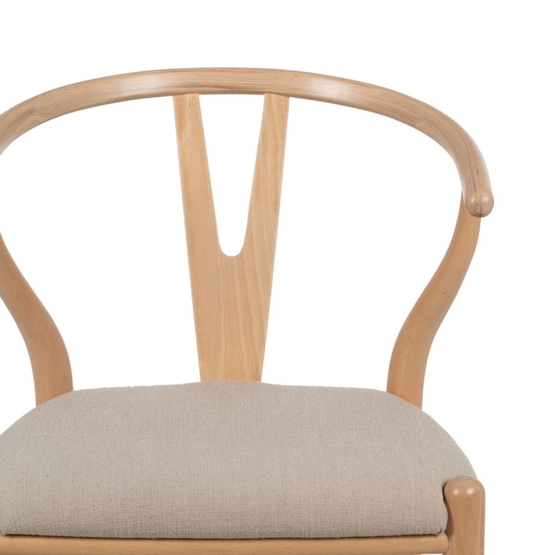 Dining Chair Beige Natural 53 x 55 x 80 cm