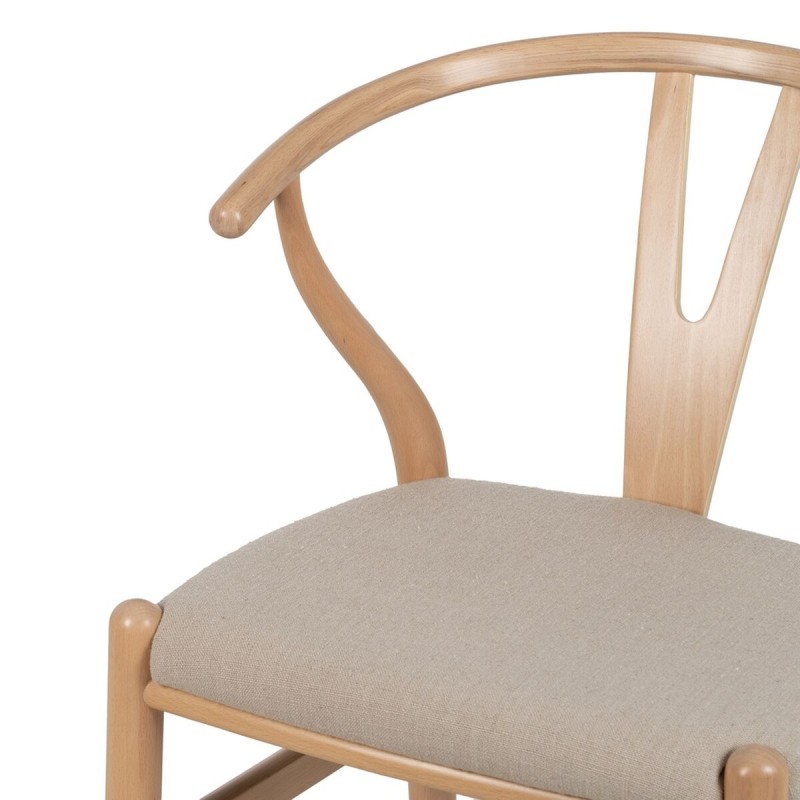 Dining Chair Beige Natural 53 x 55 x 80 cm