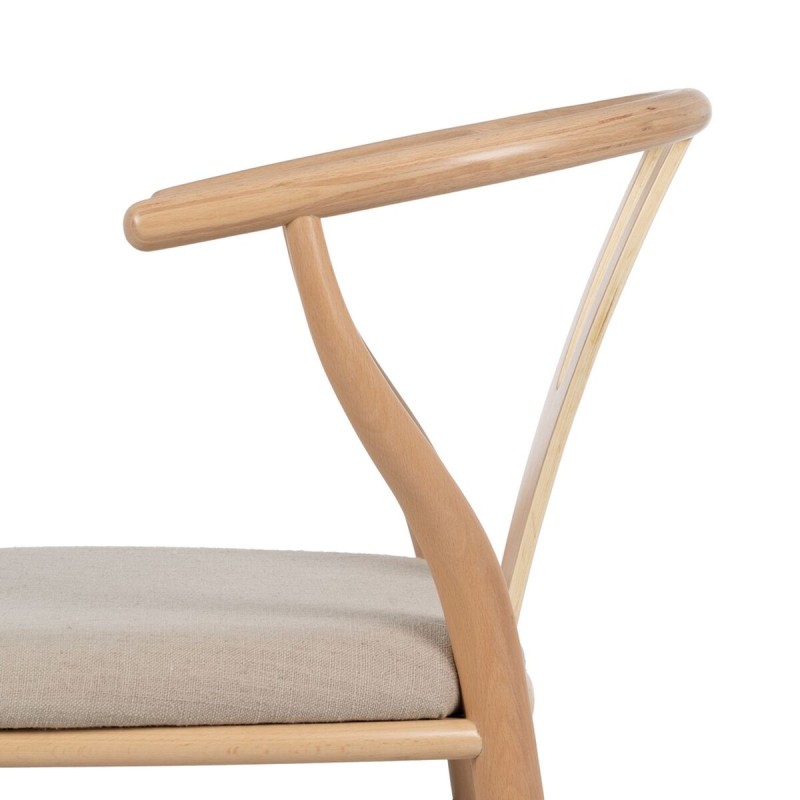 Dining Chair Beige Natural 53 x 55 x 80 cm