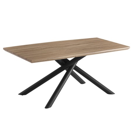 Table Romimex Noir Beige Métal Bois MDF 180 x 75 x 90 cm