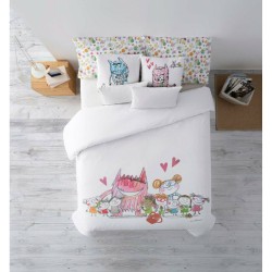 Housse de Couette Decolores Al Cole Multicouleur 175 Fils 140 x 200 cm