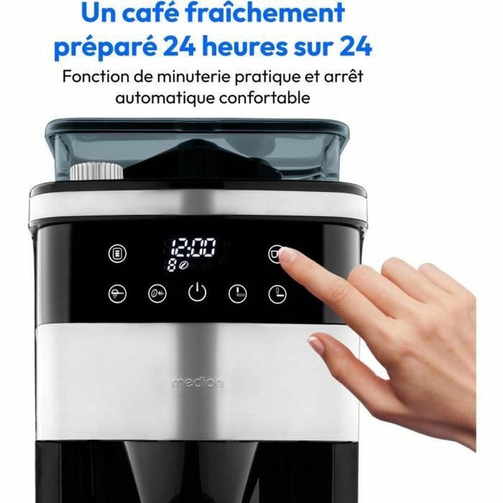 Cafetière goutte à goutte Medion 1000 W Argenté 1 L