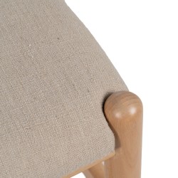 Dining Chair Beige Natural 53 x 55 x 80 cm