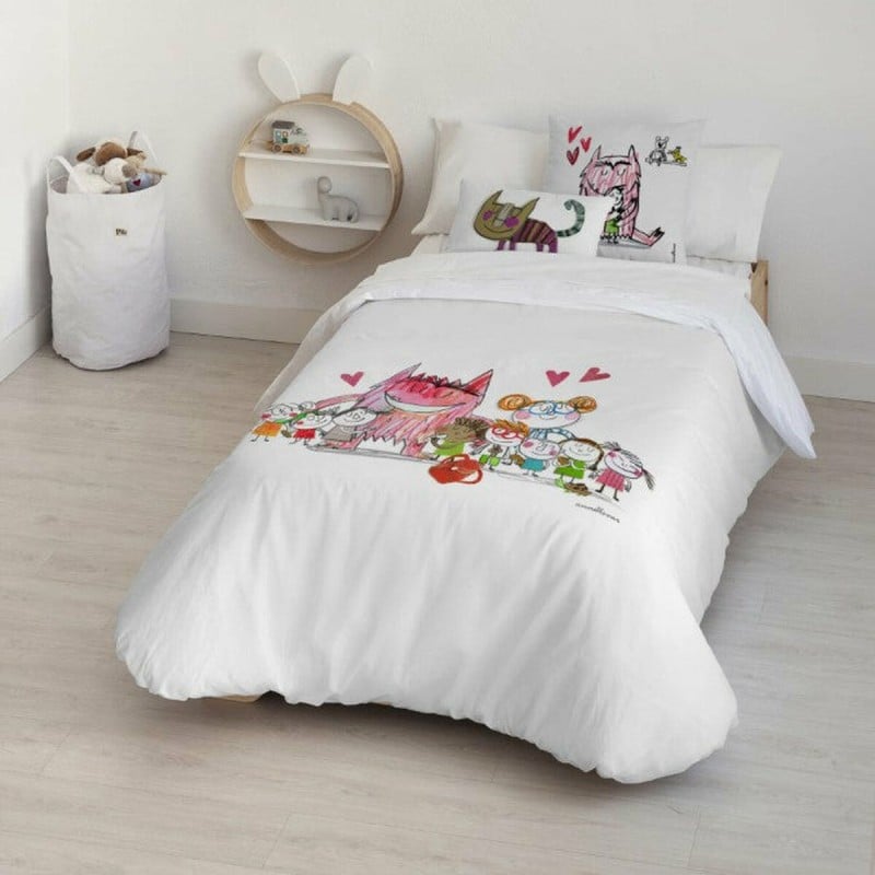 Housse de Couette Decolores Al Cole Multicouleur 175 Fils 220 x 220 cm