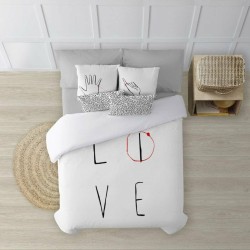 Housse de Couette Decolores Love Multicouleur 175 Fils 140 x 200 cm