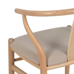 Dining Chair Beige Natural 53 x 55 x 80 cm