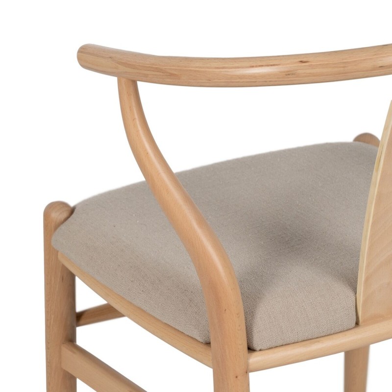 Dining Chair Beige Natural 53 x 55 x 80 cm