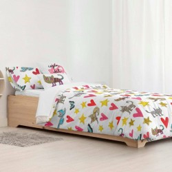 Housse de Couette Decolores Gatets Multicouleur 175 Fils 220 x 220 cm