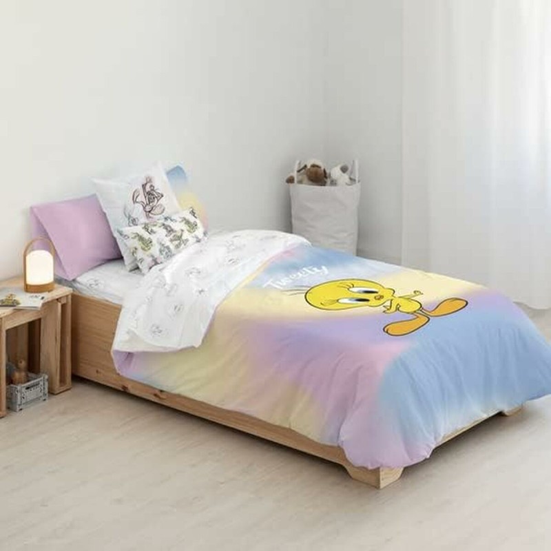 Housse de Couette Looney Tunes Sweet Tweety Multicouleur 175 Fils 180 x 220 cm