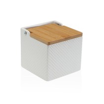 Salzstreuer mit Deckel Versa Weiß aus Keramik Bambus Dolomite 11 x 11 x 11 cm
