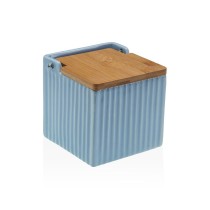 Salzstreuer mit Deckel Versa Blau aus Keramik Bambus Dolomite 11 x 11 x 11 cm