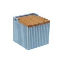 Salzstreuer mit Deckel Versa Blau aus Keramik Bambus Dolomite 11 x 11 x 11 cm