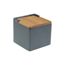Salzstreuer mit Deckel Versa Grau aus Keramik Bambus Dolomite 11 x 11 x 11 cm