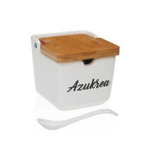 Sugar Bowl Versa AZUKREA White Ceramic 8,8 x 8,5 x 8,8 cm