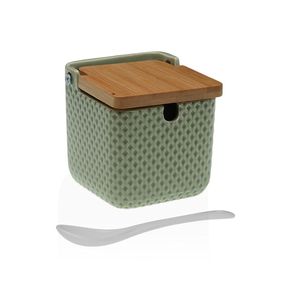 Sugar Bowl Versa Green Ceramic Bamboo Dolomite 8,3 x 8,3 x 8,3 cm