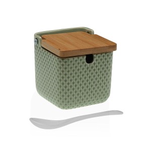 Sugar Bowl Versa Green Ceramic Bamboo Dolomite 8,3 x 8,3 x 8,3 cm