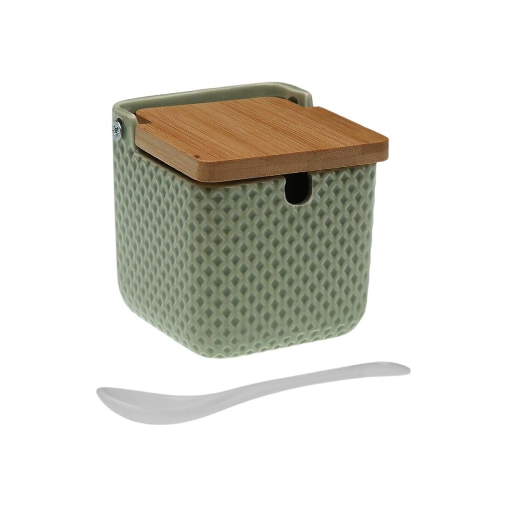 Sugar Bowl Versa Green Ceramic Bamboo Dolomite 8,3 x 8,3 x 8,3 cm