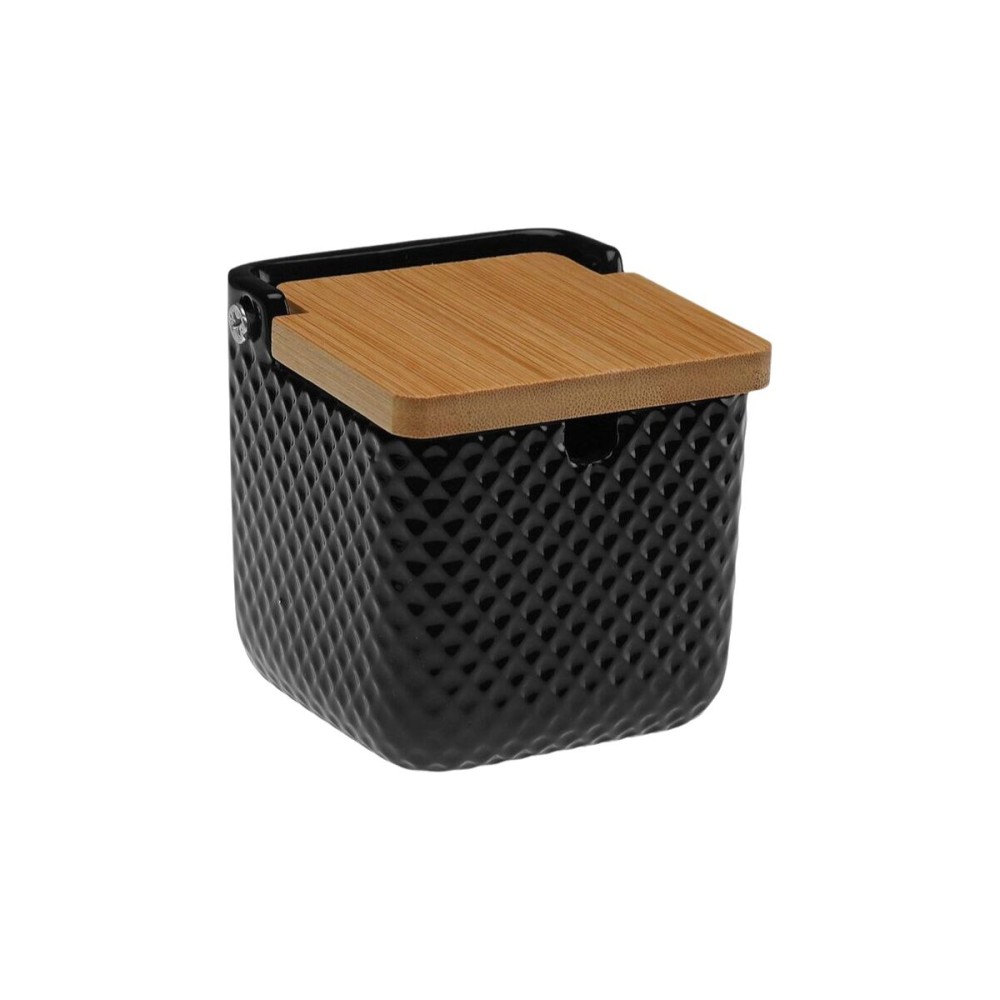 Sugar Bowl Versa Black Ceramic Bamboo Dolomite 8,3 x 8,3 x 8,3 cm